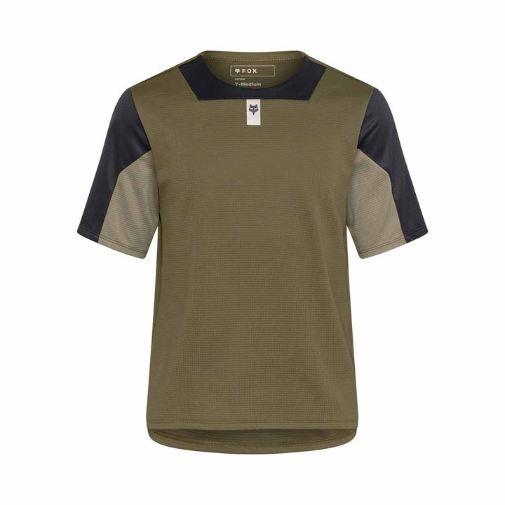 Fox Youth Defend SS Jersey — Olive Green