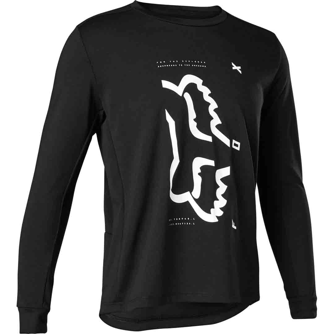 Fox Youth Ranger DR LS Jersey — Black
