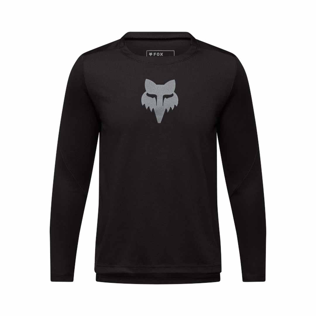 Fox Youth Ranger LS Jersey Fox Head — Black