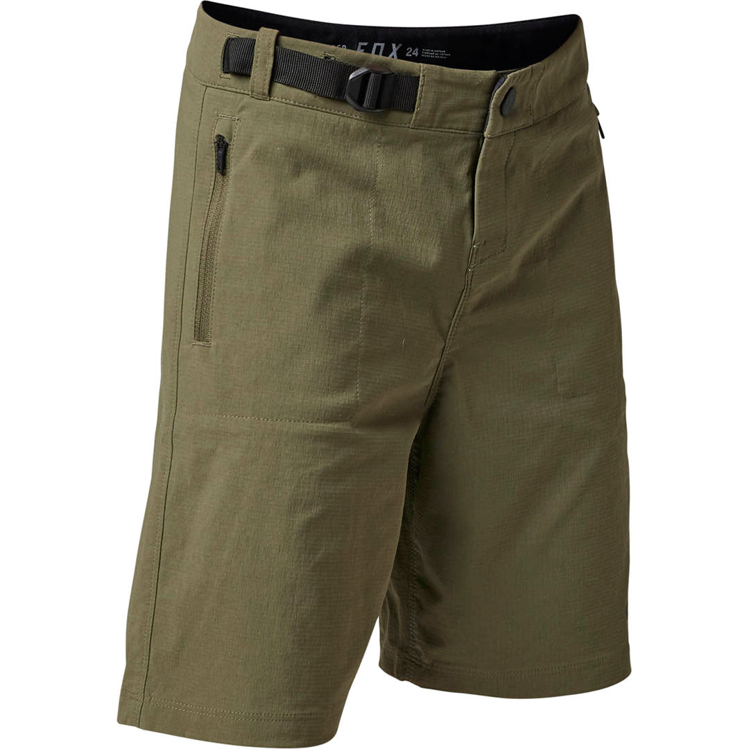 Fox Youth Ranger Short W/Liner — Olive Green