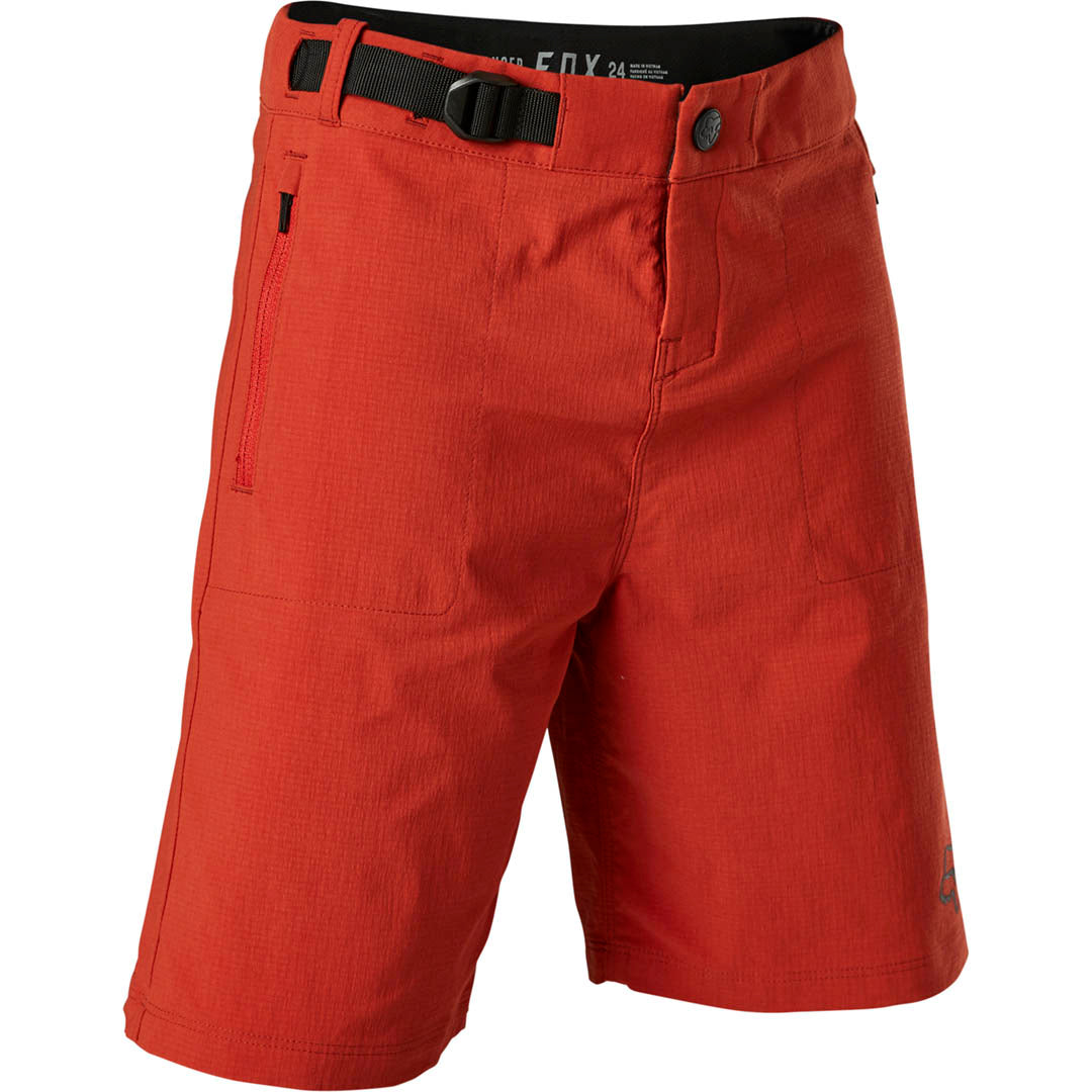 Fox Youth Ranger Short W/Liner — Red