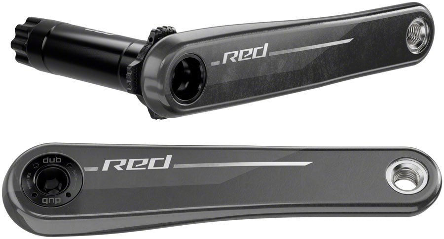 SRAM RED E1 carbon crank arm assembly with DUB spindle, drive and non-drive arms (stock image)
