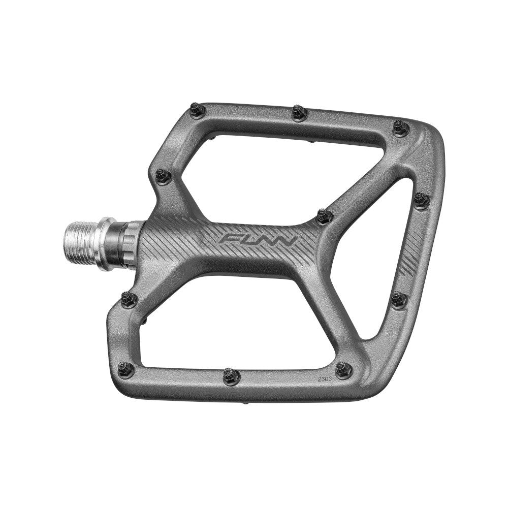FUNN Pedal - Python V2 Flat Alloy - Includes Long Pins - Grey