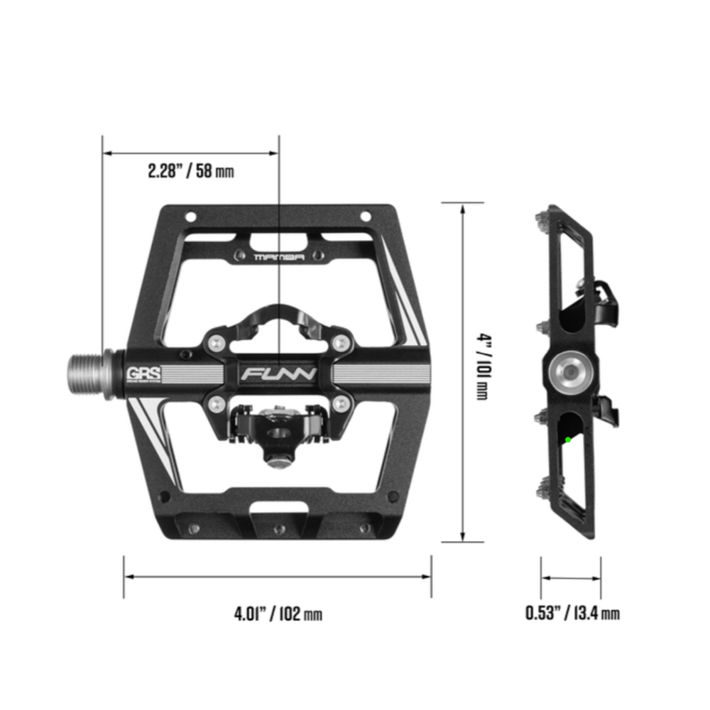 FUNN Pedal - Mamba - Two Side Clip MTB Pedals SPD - Black