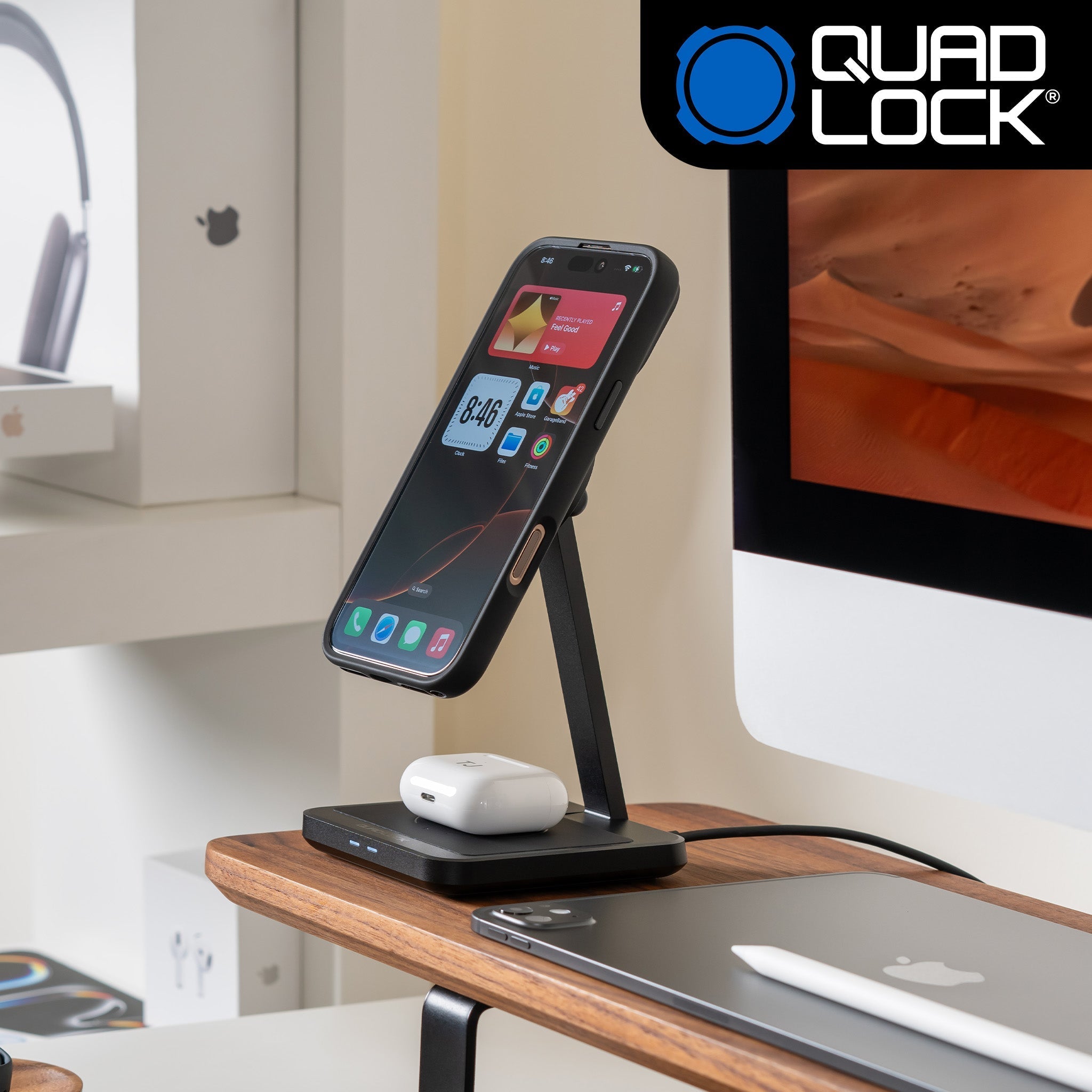 未使用　開封済　QUAD LOCK WIRELESS CHARGER Quad Lock MAG Dual Desktop Wireless Charger – Mackay Cycles