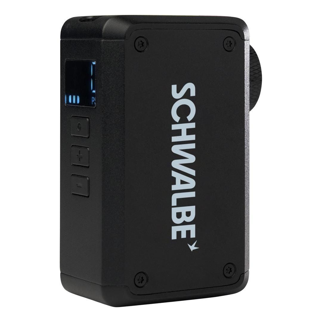 Schwalbe E-Micro Pump - Electric Mini Pump with Clik Valve Adapter