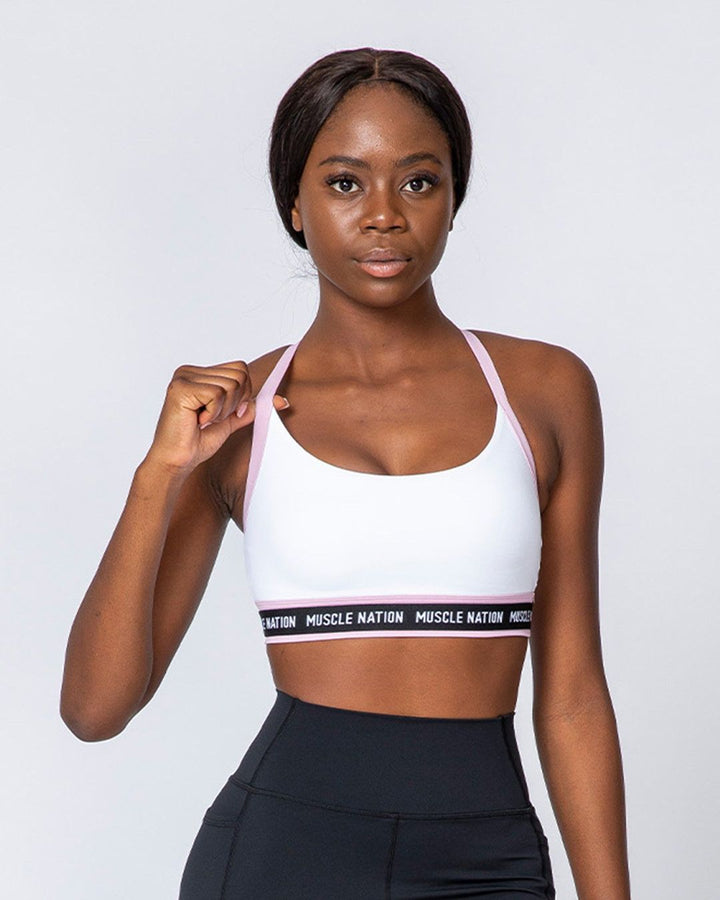 SUPERSET BRA - WHITE/DUSTY LILAC - Mackay Cycles - [product_SKU] - Muscle Nation