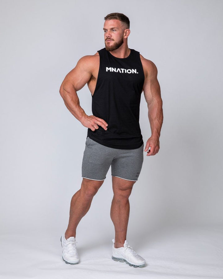 Mens Drop Arm Tank - Black - Mackay Cycles - [product_SKU] - Muscle Nation