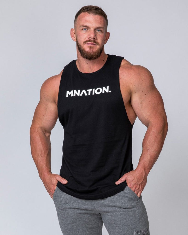 Mens Drop Arm Tank - Black - Mackay Cycles - [product_SKU] - Muscle Nation