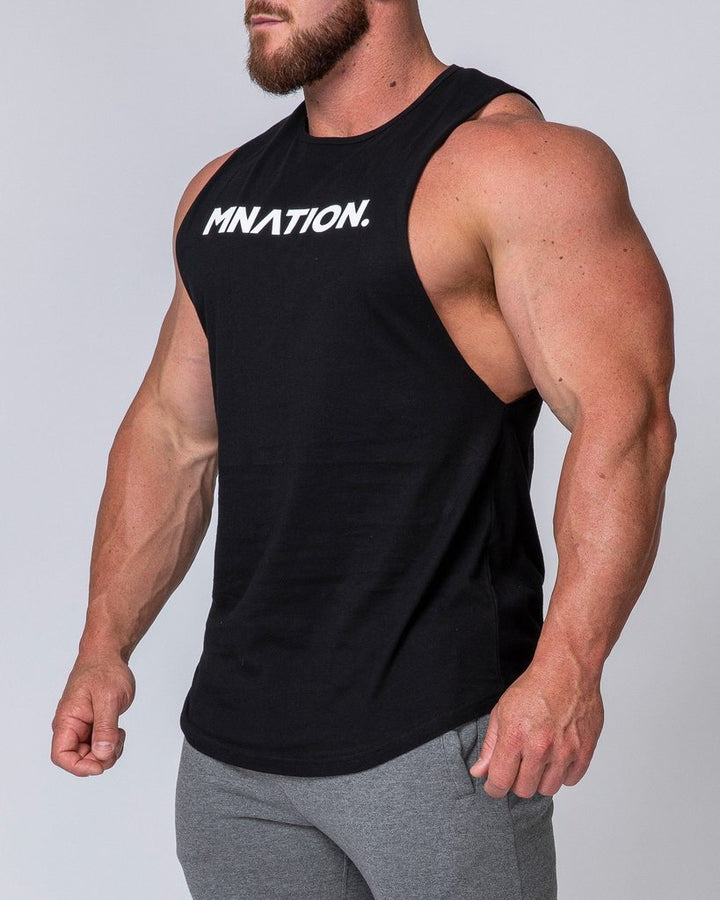 Mens Drop Arm Tank - Black - Mackay Cycles - [product_SKU] - Muscle Nation