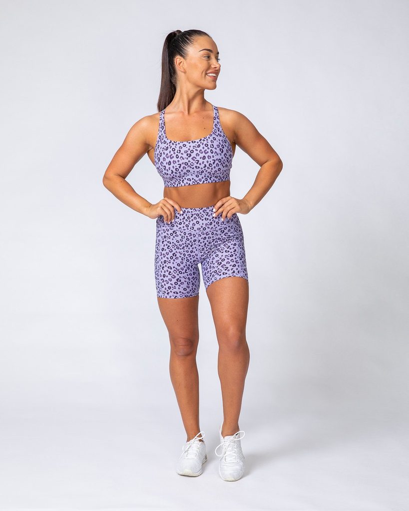 Max Rep Bike Shorts - Purple Leopard - Mackay Cycles - [product_SKU] - Muscle Nation
