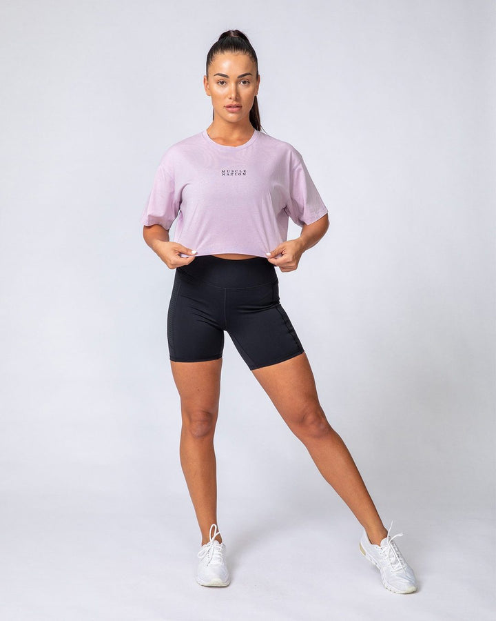WOMENS CROPPED VINTAGE TEE - COSMIC WASHED LAVENDER HAZE - Mackay Cycles - [product_SKU] - Muscle Nation