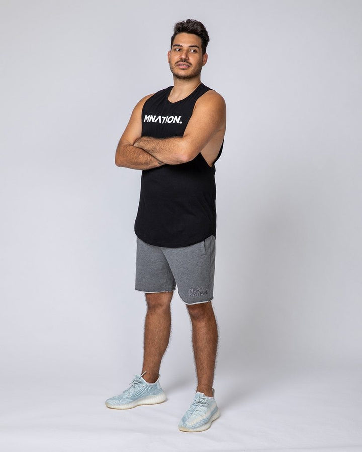 Mens Drop Arm Tank - Black - Mackay Cycles - [product_SKU] - Muscle Nation