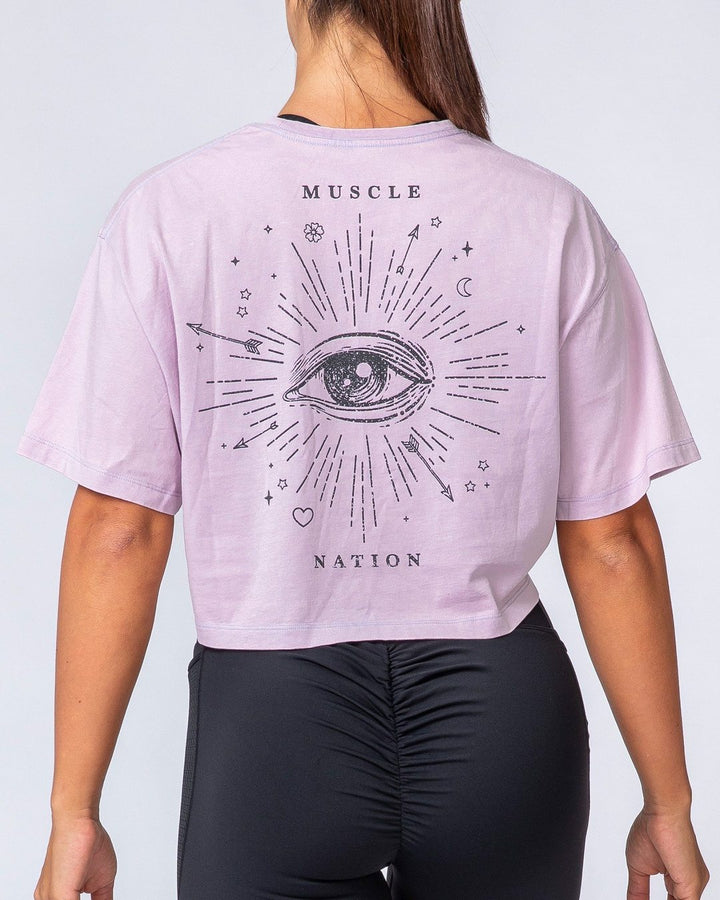 WOMENS CROPPED VINTAGE TEE - COSMIC WASHED LAVENDER HAZE - Mackay Cycles - [product_SKU] - Muscle Nation