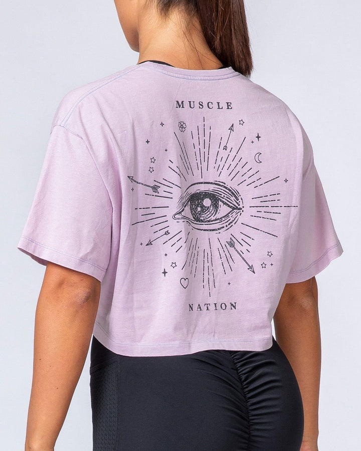 WOMENS CROPPED VINTAGE TEE - COSMIC WASHED LAVENDER HAZE - Mackay Cycles - [product_SKU] - Muscle Nation