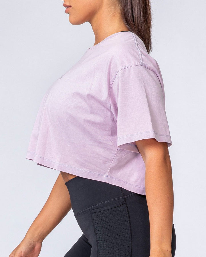 WOMENS CROPPED VINTAGE TEE - COSMIC WASHED LAVENDER HAZE - Mackay Cycles - [product_SKU] - Muscle Nation