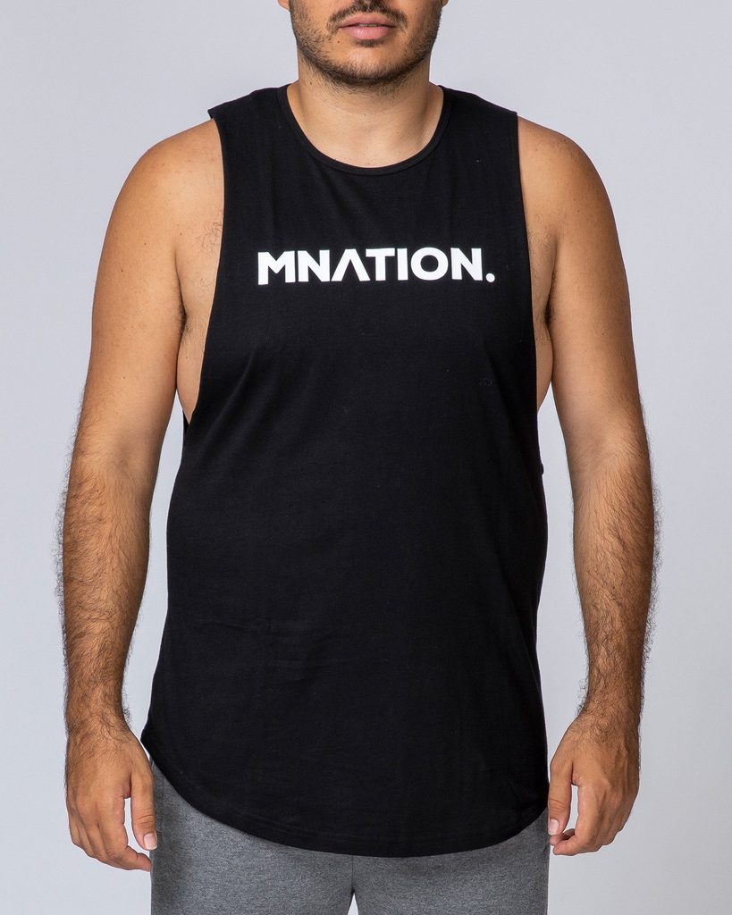 Mens Drop Arm Tank - Black - Mackay Cycles - [product_SKU] - Muscle Nation