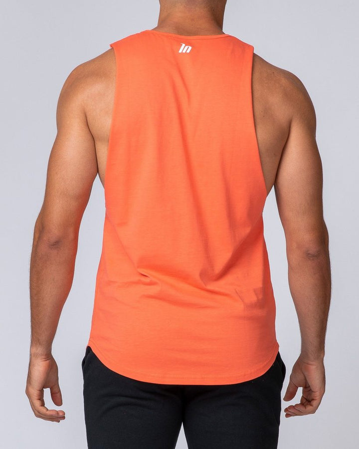 Mens Drop Arm Tank - Hot Coral - Mackay Cycles - [product_SKU] - Muscle Nation