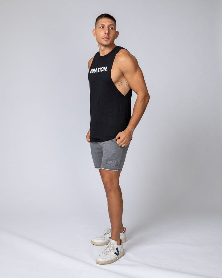 Mens Drop Arm Tank - Black - Mackay Cycles - [product_SKU] - Muscle Nation
