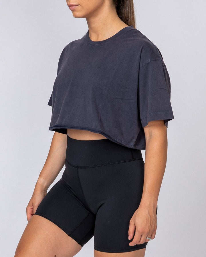 Womens Cropped Vintage Tee - Tiger - Mackay Cycles - [product_SKU] - Muscle Nation