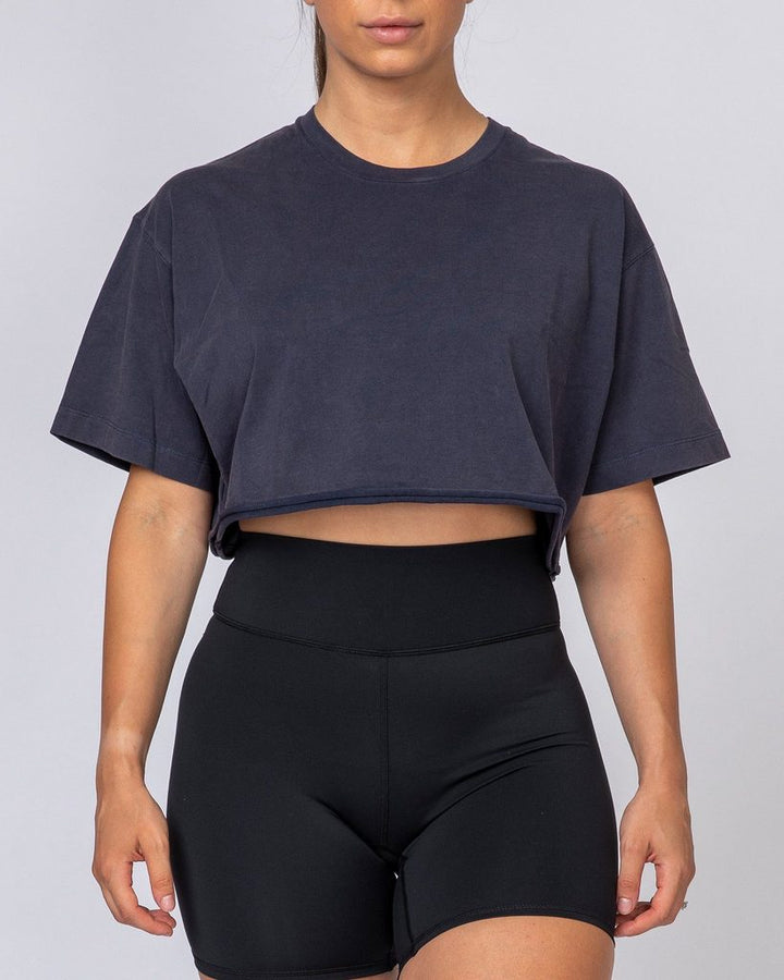 Womens Cropped Vintage Tee - Tiger - Mackay Cycles - [product_SKU] - Muscle Nation