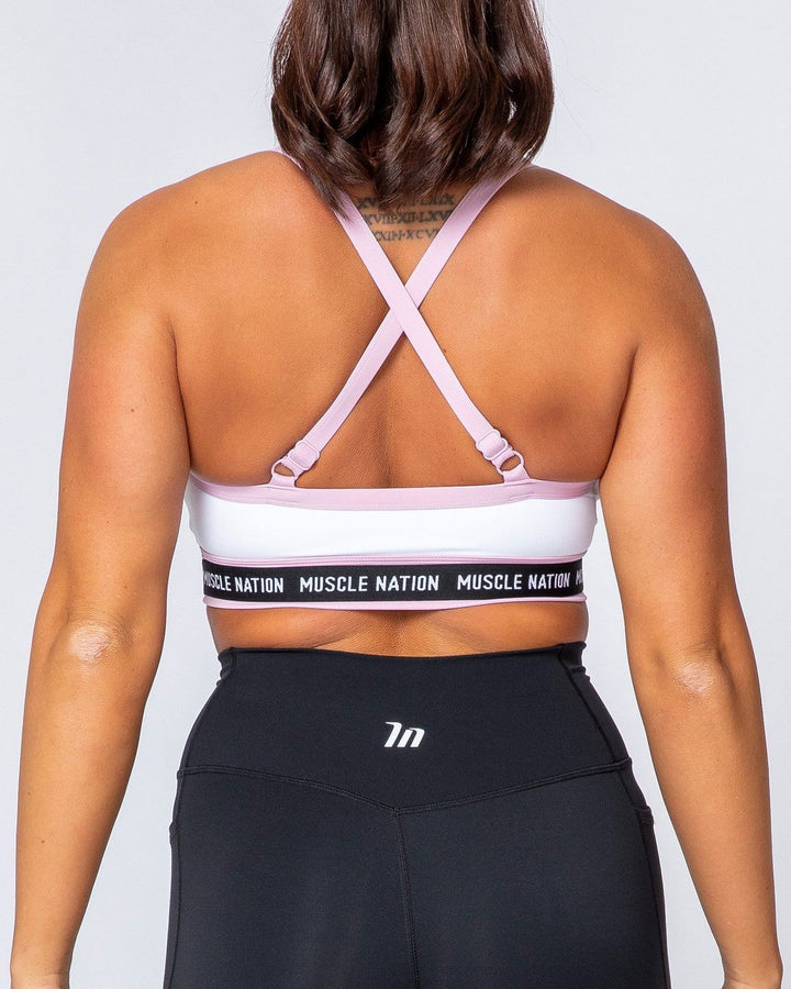 SUPERSET BRA - WHITE/DUSTY LILAC - Mackay Cycles - [product_SKU] - Muscle Nation
