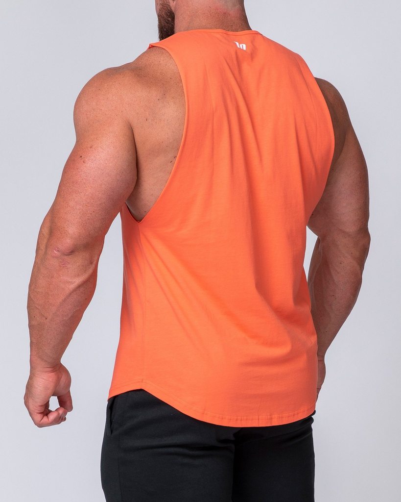 Mens Drop Arm Tank - Hot Coral - Mackay Cycles - [product_SKU] - Muscle Nation
