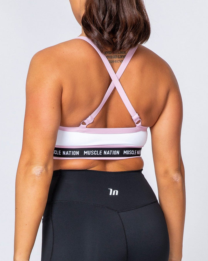 SUPERSET BRA - WHITE/DUSTY LILAC - Mackay Cycles - [product_SKU] - Muscle Nation