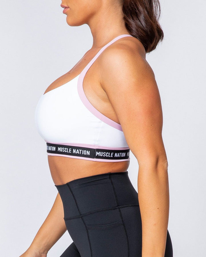 SUPERSET BRA - WHITE/DUSTY LILAC - Mackay Cycles - [product_SKU] - Muscle Nation