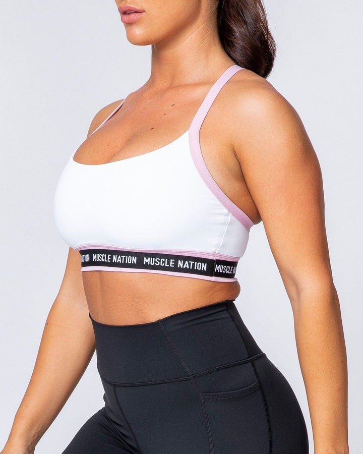 SUPERSET BRA - WHITE/DUSTY LILAC - Mackay Cycles - [product_SKU] - Muscle Nation