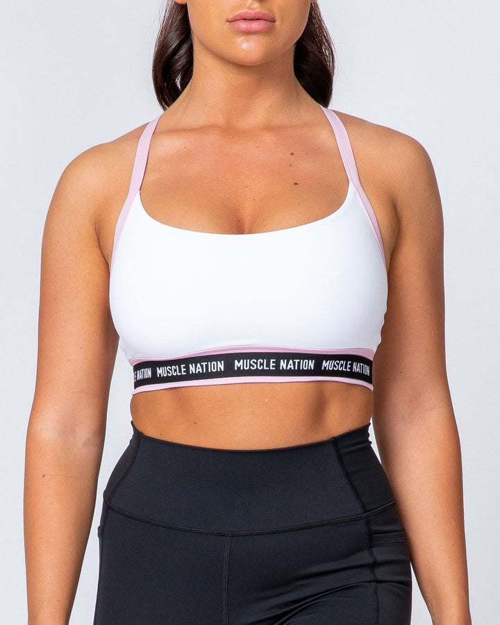 SUPERSET BRA - WHITE/DUSTY LILAC - Mackay Cycles - [product_SKU] - Muscle Nation