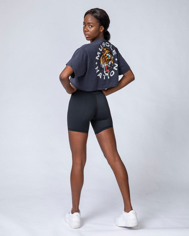 Womens Cropped Vintage Tee - Tiger - Mackay Cycles - [product_SKU] - Muscle Nation