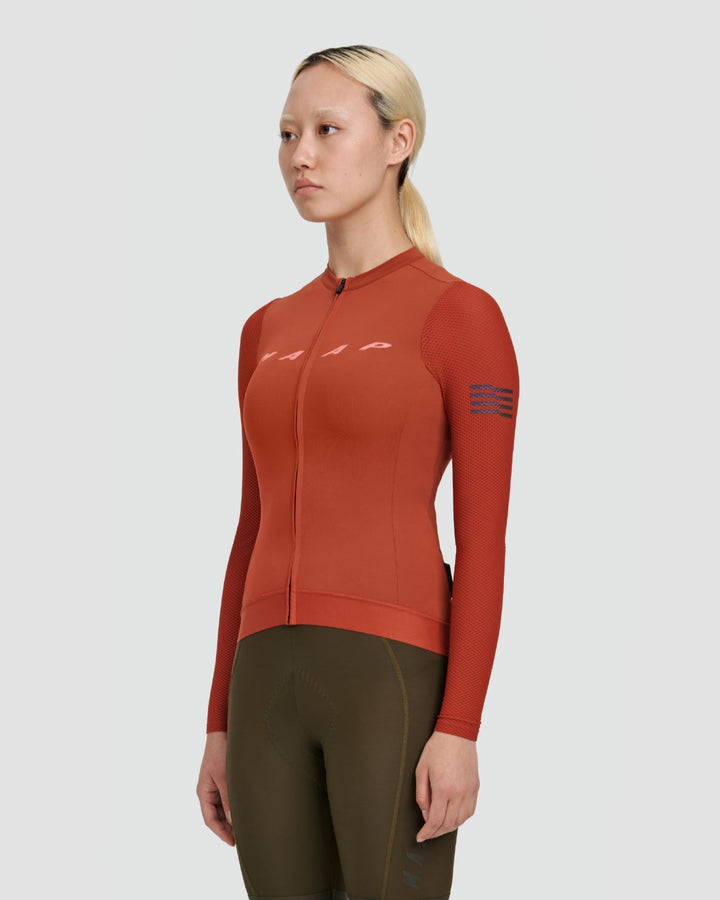 Women's Evade Pro Base LS Jersey Cayenne - Mackay Cycles - [product_SKU] - MAAP