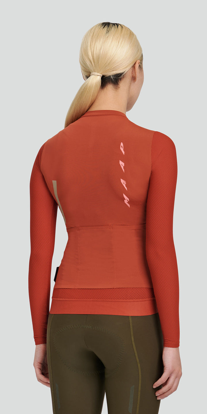 Women's Evade Pro Base LS Jersey Cayenne - Mackay Cycles - [product_SKU] - MAAP