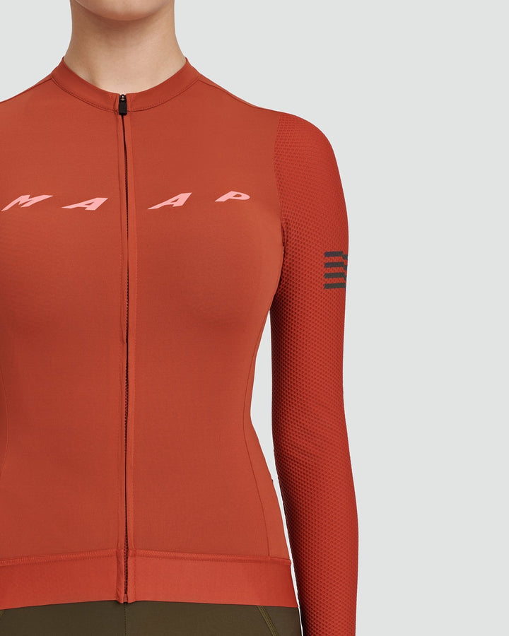 Women's Evade Pro Base LS Jersey Cayenne - Mackay Cycles - [product_SKU] - MAAP